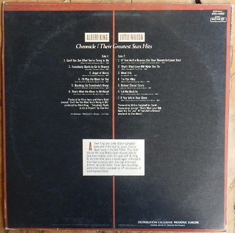 Image of Back Cover of LP - VG/VG - ALBERT KING / LITTLE MILTON, Chronicle (Stax; STX 41023, France 1979), ,  - 5215328C