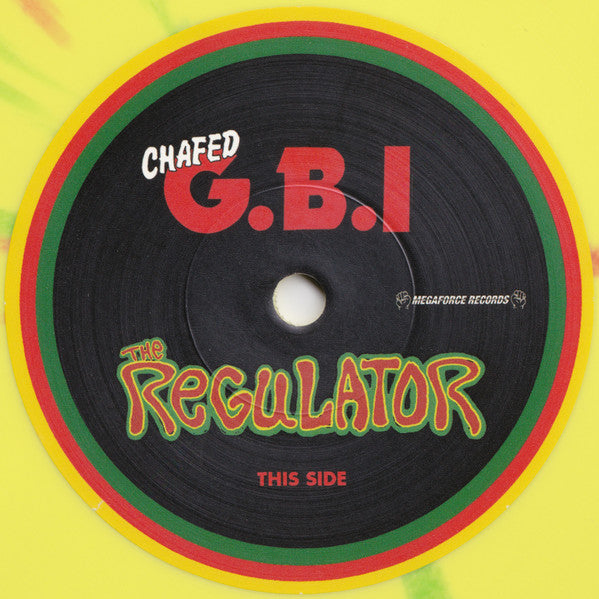 Image of Label Cover of 7" - VG+/VG+ - GROHL, BENANTE, IAN (G.B.I), The Regulator (Megaforce; MEGAGBI7, Worldwide 2024, Picture Sleeve, Single-sided 7" with Etched B-Side, Yellow Splatter), ,  - 0156026S