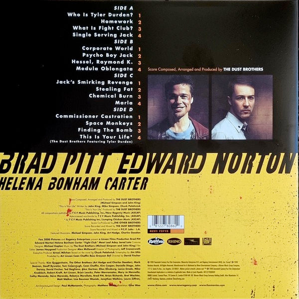 Image of Back Cover of 2xLP - NEW/NEW - THE DUST BROTHERS, Fight Club (Original Soundtrack) (Ryko Rhino; 0081227808600, Europe Reissue, Gatefold, Pink Vinyl), ,  - 0356011S