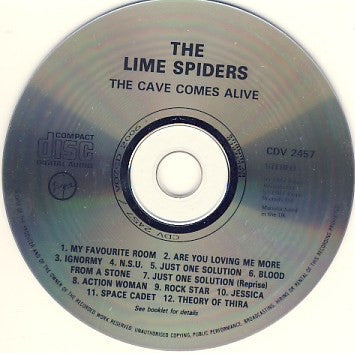 Image of Label Cover of CD - VG+/EX - THE LIME SPIDERS, The Cave Comes Alive! (Virgin ; CDV 2457, UK & Europe 1987), ,  - 0156074S