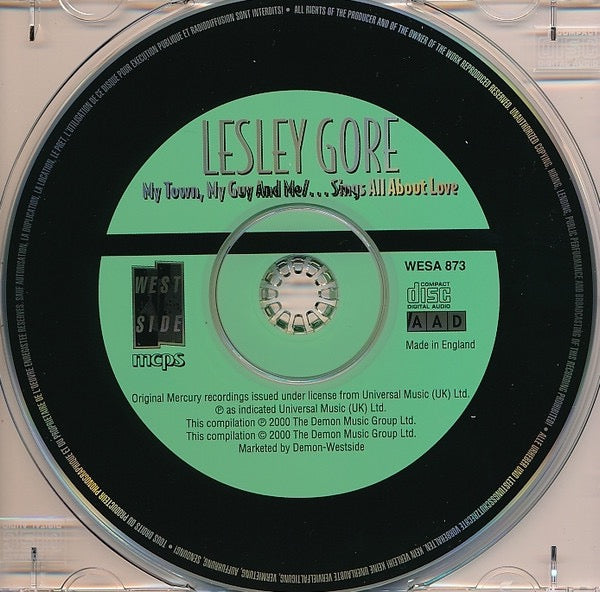Image of Label Cover of CD - VG+/VG+ - LESLEY GORE, My Town, My Guy And Me / Lesley Gore Sings All About Love (Westside; WESA 873, UK 2000, Jewel Case), Nice copy showing minimal sign of use.,  - 0116069C