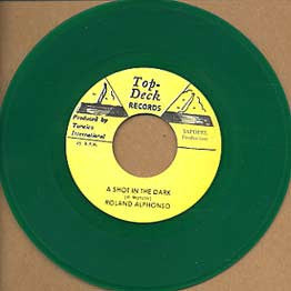 Image of Front Cover of 0116302C: 7" - ROLAND ALPHONSO, A Shot In The Dark / Determination 5 (Top Deck Records; , Jamaica 1990s Reissue, Company Sleeve, Green Vinyl)   VG+/EX