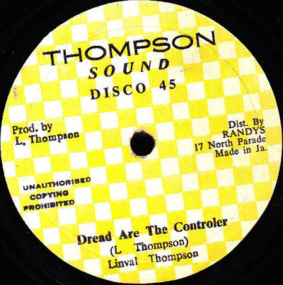 Image of Front Cover of 0116313C: 12" - LINVAL THOMPSON, Dread Are The Controller (Thompson Sound; ,  1970s) Light marks only; disc shows pressing bubbles that click here and there. Clean labels.  /G+