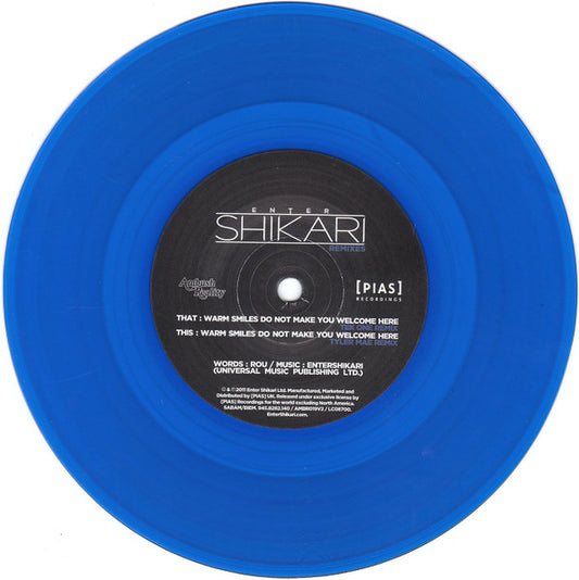 Image of Front Cover of 0156102S: 7" - ENTER SHIKARI, Warm Smiles Do Not Make You Welcome Here: The Remixes (Ambush Reality; AMBR019V, UK 2011) Strong VG+  VG+/VG+