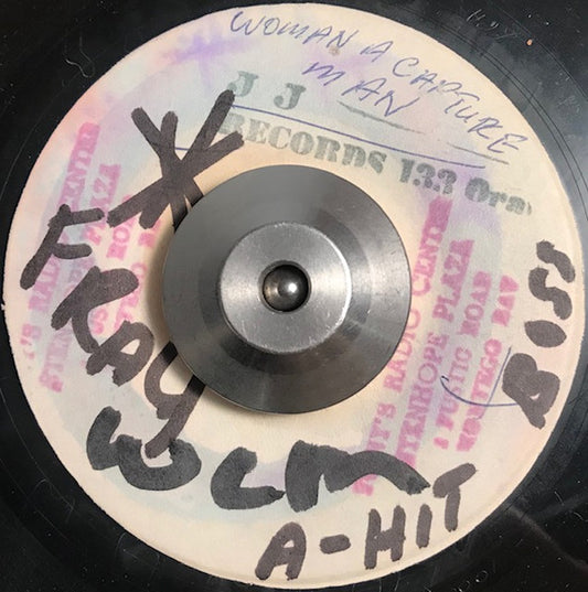Image of Front Cover of 0116365C: 7" - THE ETHIOPIANS, Woman A Capture Man / One Heart (Sir J. J.; , Jamaica 1969, Stamped White Label) Loads of marks, groovewear, plays through ok. JJ stamp on label.  /G