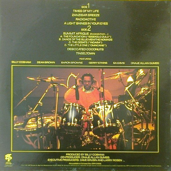 Image of Back Cover of LP - VG/VG+ - BILLY COBHAM, Powerplay (GRP; GRP 91027, Switzerland 1986, Inner), Sleeve in stickered shrink. Inner creased throughout,  - 0116377C