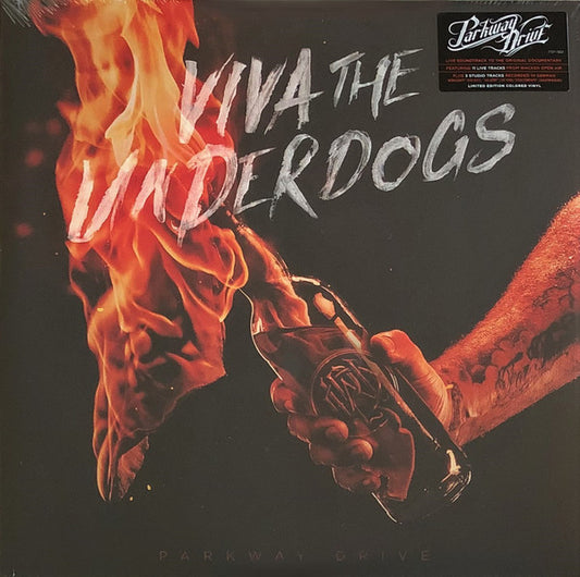 Image of Front Cover of 0116407C: 2xLP - PARKWAY DRIVE, Viva The Underdogs (Epitaph; 7727-1, Europe 2020, Gatefold, Black Inners, Poster, Limited Edition of 300, Black/Orange Swirl Vinyl) Opened from sealed instore, Sleeve still in hype stickered shrinkwrap  EX/EX