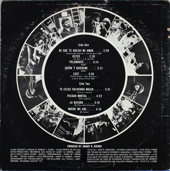 Image of Back Cover of LP - VG/VG+ - LATIN BREED DE RUDY GUERRA, Mas Latin Breed! (GCP; GCLP 108, US 1974, Pasteback Sleeve), Light pressing dents. Ringwear.,  - 0146055S