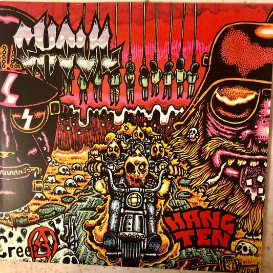 Image of Front Cover of 0116465C: 10" - GHOUL, Hang Ten (Tankcrimes; TC76, US 2014, Stickered Plastic Sleeve, Limited To 300 On Pink/Red Splatter Vinyl)   VG+/VG+