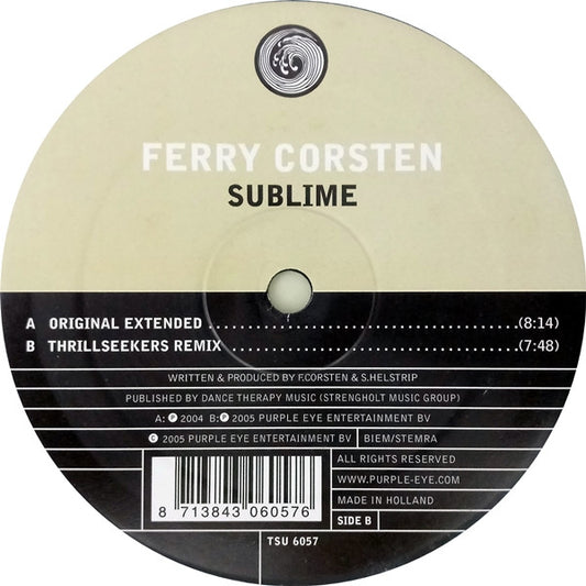 Image of Front Cover of LP - VG+/VG - FERRY CORSTEN, Sublime (Tsunami; TSU 6057, Netherlands 2005), ,  - 0146153S