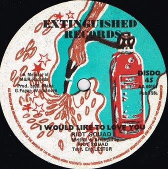 Image of Front Cover of 12" - /VG+ - RIOT SQUAD, I Would Like To Love You (Extinguished Records; AA 00101, UK 1980), Light scuffs only.,  - 2146139S