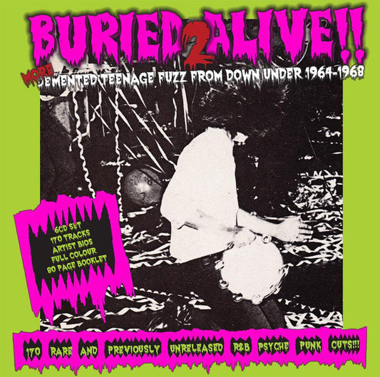 Image of Front Cover of 0236025E: 6xCD - VARIOUS, Buried Alive!! 2 (More Demented Teenage Fuzz From Down Under 1964-1968) (Particles; PART6CDBOX12, UK 2019, Box Set, Booklet, Unofficial)   VG+/VG+