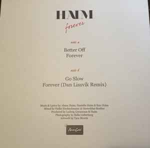 Image of Back Cover of 10" EP - VG+/VG+ - HAIM, Forever (Neon Gold; GOLD038, USA & Canada 2012, First pressing on black vinyl, Ltd to 300), ,  - 0246022S