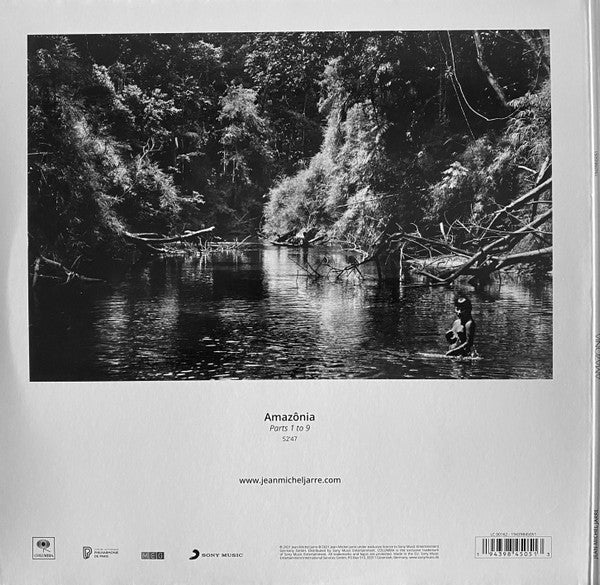 Image of Back Cover of 2xLP - VG+/EX - JEAN MICHEL JARRE, Amaz nia (Columbia ; 19439845051, Europe 2021, Gatefold, 180 Gram Vinyl, Side D Blank), Opened Instore, Still In Stickered Shrinkwrap, Corner Bumps,  - 0126223E