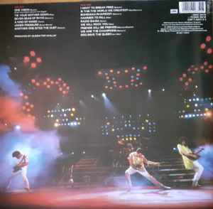 Image of Back Cover of LP - VG/G - QUEEN, Live Magic (EMI; EMC 3519, UK 1986, Gatefold, Inner, A6 Credits 'Deacon' On Sleeve And Label), Inner Split,  - 4326073E