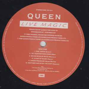 Image of Label Cover of LP - VG/G - QUEEN, Live Magic (EMI; EMC 3519, UK 1986, Gatefold, Inner, A6 Credits 'Deacon' On Sleeve And Label), Inner Split,  - 4326073E