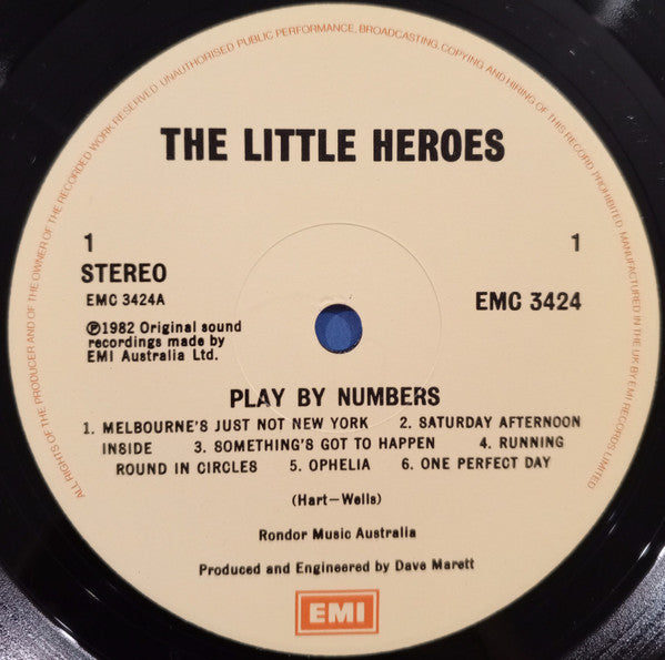 Image of Label Cover of LP - VG/VG+ - THE LITTLE HEROES, Play By Numbers (EMI; EMC 3424, UK 1982), ,  - 0216116C