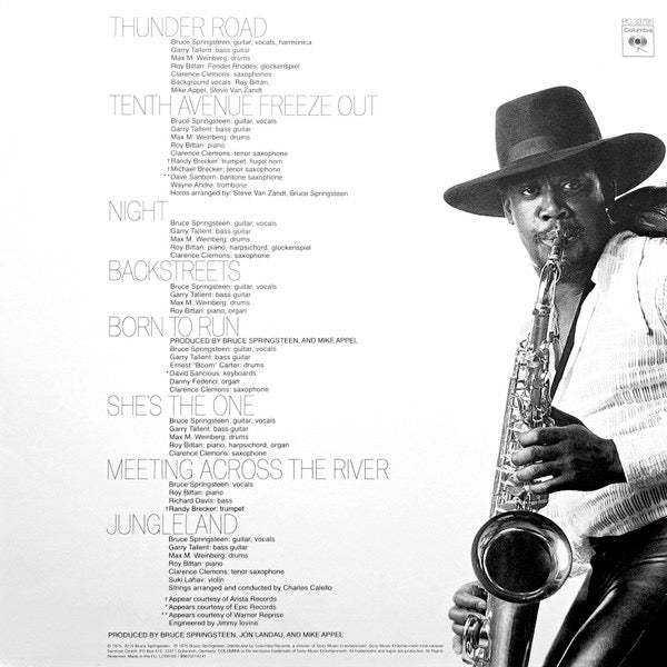 Image of Back Cover of LP - EX/EX - BRUCE SPRINGSTEEN, Born To Run (Columbia; PC 33795, Europe 2022 Reissue, Gatefold), Opened Instore, Still In Shrinkwrap,  - 2826061E