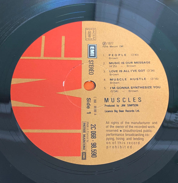 Image of Label Cover of LP - VG/VG - MUSCLES, Muscles (Big Bear Records; 2C 068-98590, France 1977), ,  - 0226091E