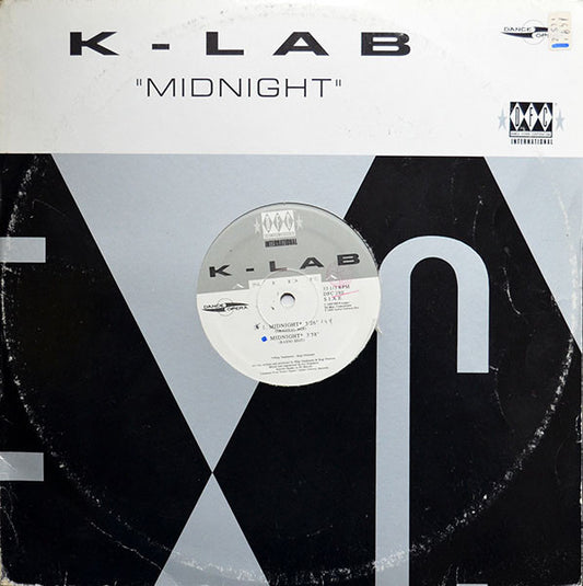 Image of Front Cover of 0226137E: 12" - K-LAB, Midnight (DFC; DFC 280, Italy 1996, Die Cut Company Sleeve) Light Marks only, A-side is VG+.  VG/VG