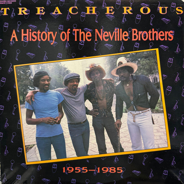 Image of Front Cover of 2xLP - VG/EX - THE NEVILLE BROTHERS, Treacherous: A History Of The Neville Brothers (1955 -1985) (Rhino Records; RNFP71494, US 1986, Gatefold, Insert), ,  - 0226157E