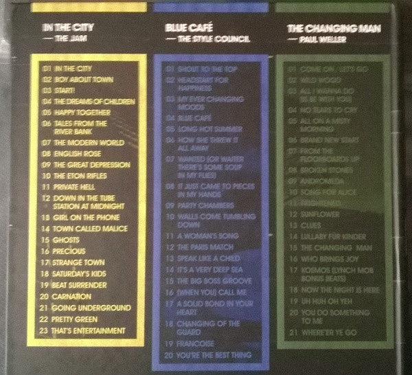 Image of Back Cover of 3xCD - VG+/VG+ - PAUL WELLER, Paul Weller (Universal; none, UK 2010, Publishers Promo, Book Sleeve, 3 CDs - Jam, Style Council and Solo), ,  - 0236094E