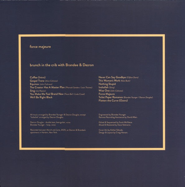 Image of Back Cover of LP - VG+/VG - DEZRON DOUGLAS & BRANDEE YOUNGER, Force Majeure (; IARC0038, US 2020, Inner, With Obi), Light Marks only.,  - 0216245C