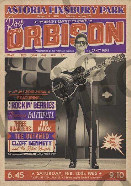 Image of Front Cover of Accessories - NEW/NEW - ROY ORBISON, Poster (84.1cm x 59.4cm; ART302, UK ), ,  - 0216218C