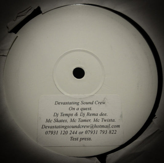 Image of Front Cover of 0246195S: 12" - DEVASTATING SOUND CREW, On A Quest (Devastating Sound Recordings; DSCREW, UK 2002) Strong G+. Marks across either side, with slight crackle at points  /G+