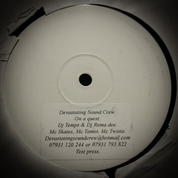 Image of Front Cover of 12" - /G+ - DEVASTATING SOUND CREW, On A Quest (Devastating Sound Recordings; DSCREW, UK 2002), Strong G+. Marks across either side, with slight crackle at points,  - 0246195S
