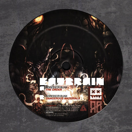 Image of Front Cover of 0246216S: 12" - AGRESSOR BUNX, The Order (Eatbrain; EATBRAIN021, Hungary 2016, Die Cut Picture Sleeve)   VG+/VG+
