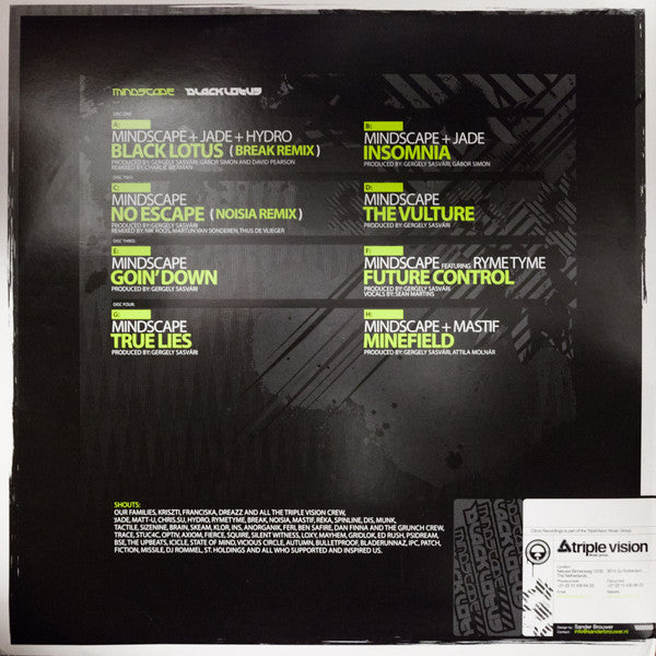 Image of Back Cover of 4xLP - VG/VG+ - MINDSCAPE, Black Lotus (Citrus Recordings; Citrus LP 002, UK 2007), ,  - 0246222S