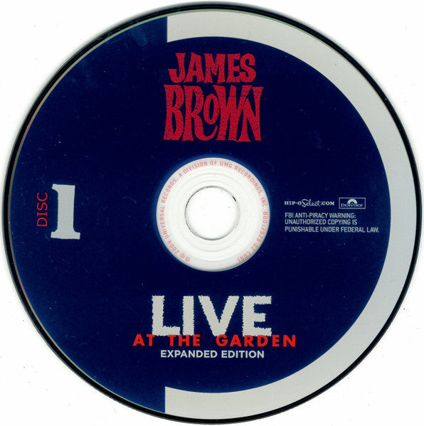 Image of Label Cover of 2xCD - VG+/VG+ - JAMES BROWN AND THE FAMOUS FLAMES*, Live At The Garden (Live At The Latin Casino) (Hip-O Select; B0012928-02, US 2009, Jewel Case, Booklet), ,  - 0236073E