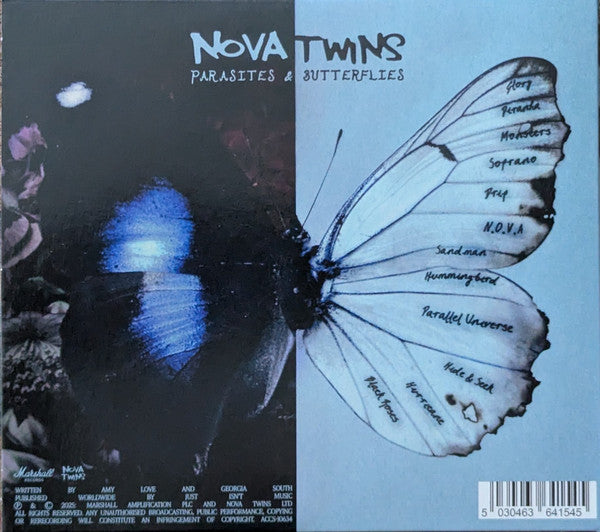 Image of Back Cover of CD - EX/EX - NOVA TWINS, Parasites & Butterflies (Marshall Records ; ACCS-10634, UK 2025, Card Sleeve), ,  - 0236225E