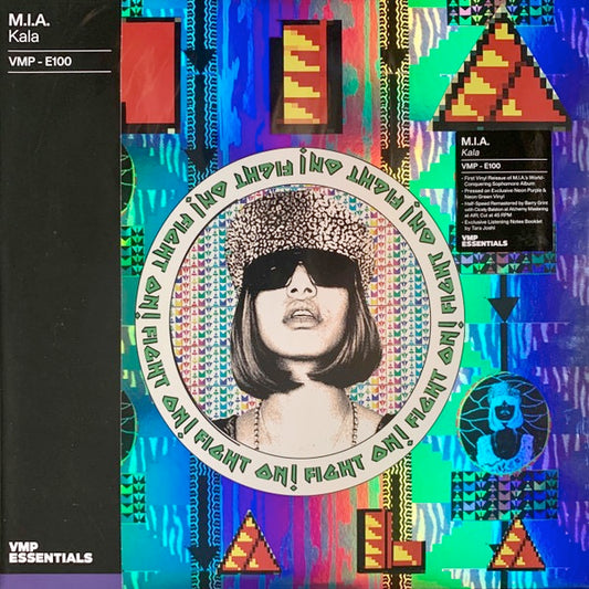 Image of Front Cover of 2x12" - VG+/VG+ - M.I.A., Kala (XL Recordings / Vinyl Me, Please; XL281LPE, US 2021 Reissue, Rainbow Foil Sleeve, 2 Inners & Booket, Print, Purple vinyl & Green Vinyl, with Obi), Looks Unplayed. All inserts & booklet present,  - 0226324E