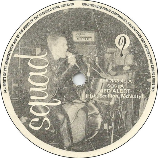 Image of Front Cover of 7" - /VG+ - SQUAD, Red Alert / 	 8-A-Week (Squad Records; SQS 1, UK 1978, Plain Sleeve), NO PICTURE SLEEVE,  - 0226294E