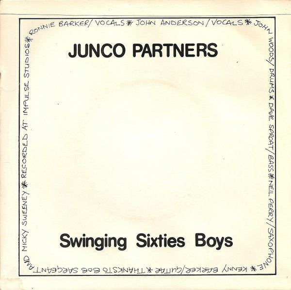 Image of Back Cover of 7" - VG+/EX - JUNCO PARTNERS, Swinging Sixties Boys (Rigid Records; IS/JUNK/1028, UK 1979, Picture Sleeve), ,  - 0226285E