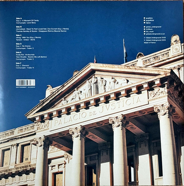 Image of Back Cover of 3xLP - EX/EX - GUY J, C rdoba #GU48 (Global Underground; GU048VIN, UK 2025, Gatefold, 3 Inners, Red Vinyl, White Vinyl and Blue Vinyl), Opened Instore, Still In Shrinkwrap,  - 0346010S