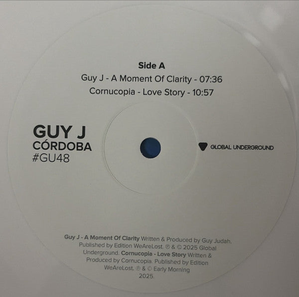 Image of Label Cover of 3xLP - EX/EX - GUY J, C rdoba #GU48 (Global Underground; GU048VIN, UK 2025, Gatefold, 3 Inners, Red Vinyl, White Vinyl and Blue Vinyl), Opened Instore, Still In Shrinkwrap,  - 0346010S