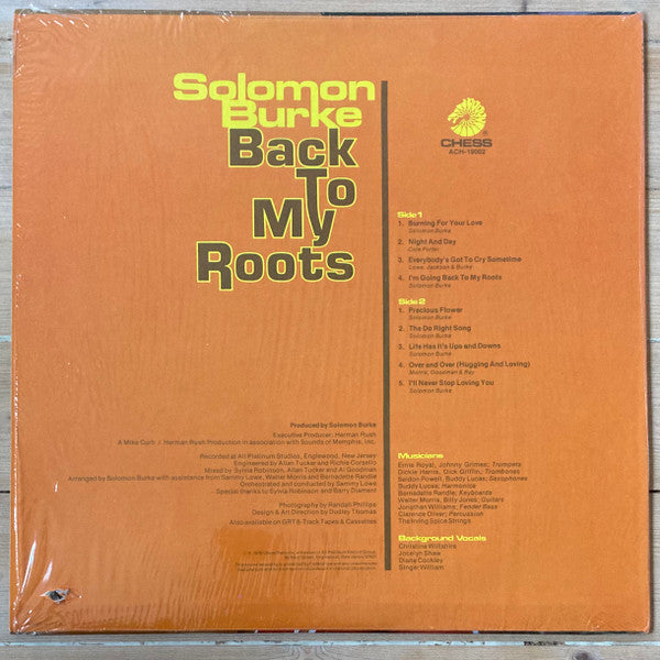 Image of Back Cover of LP - VG/EX - SOLOMON BURKE, Back To My Roots (Chess; ACH-19002, US 1976), Ringwear on sleeve. Cut out hole.,  - 1826131E