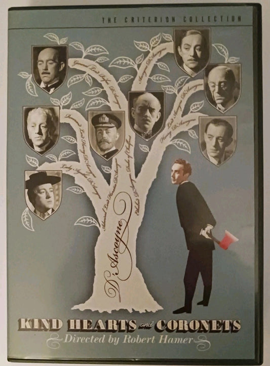 Image of Front Cover of 2xDVD - VG+/VG+ - ROBERT HAMER, Kind Hearts and Coronets (The Criterion Collection; 325, US 2006, Double DVD Case, Booklet, Region 1 US), ,  - 0336102E