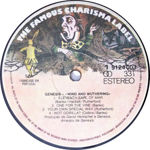 Image of Label Cover of LP - VG+/VG+ - GENESIS, Wind & Wuthering (Charisma; 9124 003, Portugal 1977, Glossy Sleeve), ,  - 0316088C