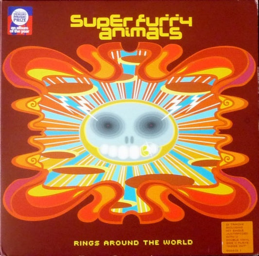 Image of Front Cover of 3814358C: 2xLP - SUPER FURRY ANIMALS, Rings Around the World (Epic; 502413, UK 2001, Gatefold, 2 Inners, With 7") One light cosmetic mark on D1. Some light wear on rear sleeve.  VG+/VG+