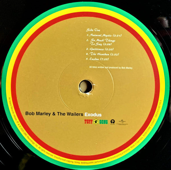 Image of Label Cover of 0326250E: LP - BOB MARLEY AND THE WAILERS, Exodus (Tuff Gong; 00602435082165, Europe 2020 Reissue, Inner & Insert, Half Speed Mastering)   VG+/EX