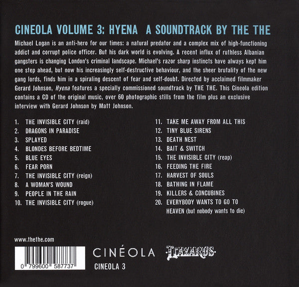 Image of Back Cover of 0336175E: CD - THE THE, Hyena (Lazarus; CINEOLA 3, UK 2015, Book Sleeve)   M/M