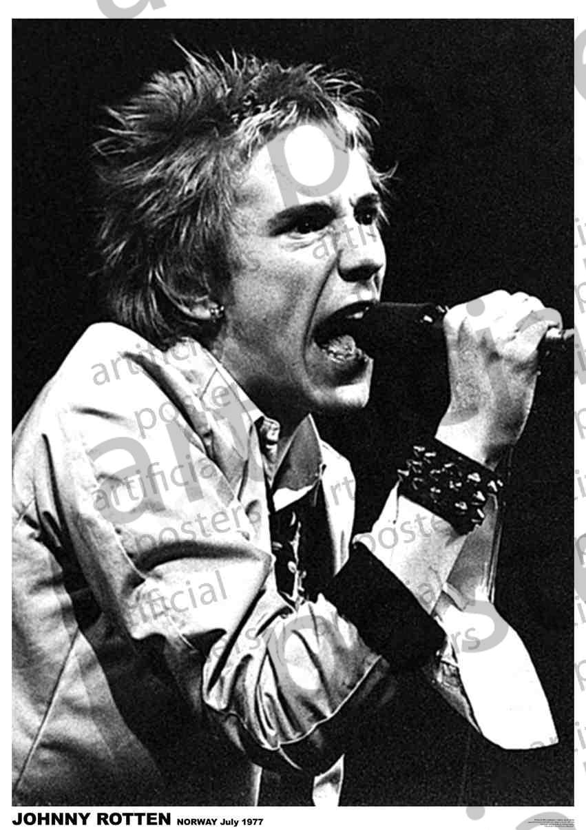 Image of Front Cover of Accessories - NEW/NEW - JOHNNY ROTTEN (SEX PISTOLS), Norway July 77 (84cm x 60cm ; ,  ), ,  - 0356127S