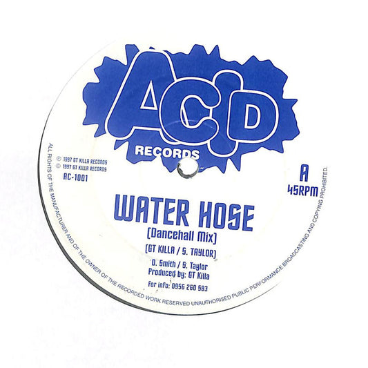 Image of Front Cover of 0316251C: 12" - GT KILLA / S TAYLOR, Water Hose (Acid Records; AC 1001, UK 1997)   /VG