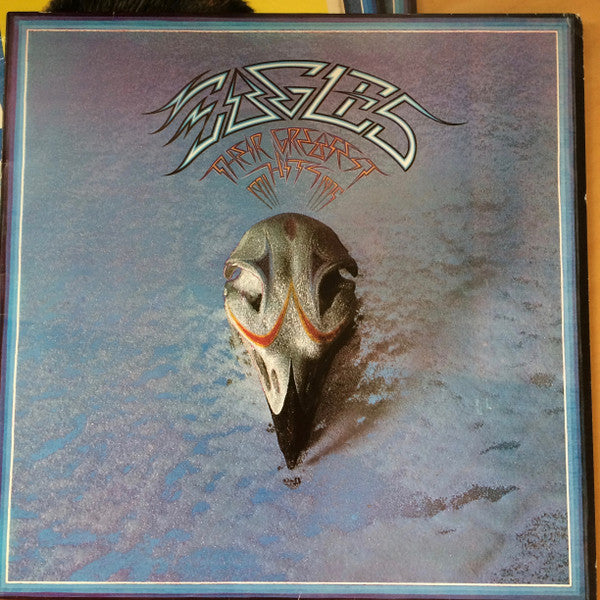 Image of Front Cover of LP - VG+/VG - EAGLES, Their Greatest Hits (1971-1975) (Asylum Records; K 53017, UK 1970s Reissue, Non-Embosssed, Strawberry Run-Out), Strong VG,  - 2016115C