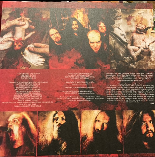 Image of Back Cover of 0326351E: LP - STRAPPING YOUNG LAD, SYL (Listenable Records; POSH566, France 2021, Insert, Transparent Yellow Vinyl)   VG+/VG+