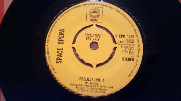 Image of Back Cover of 7" - VG+/VG+ - SPACE OPERA, Country Max (Epic; S EPC 1569, UK 1973, Promo, Company Sleeve, 4 Prong Centre), Clean glossy disc, Nice comapny sleeve, Just some sticker residue on label and name writen on label, Centre intact. ,  - 0316300C